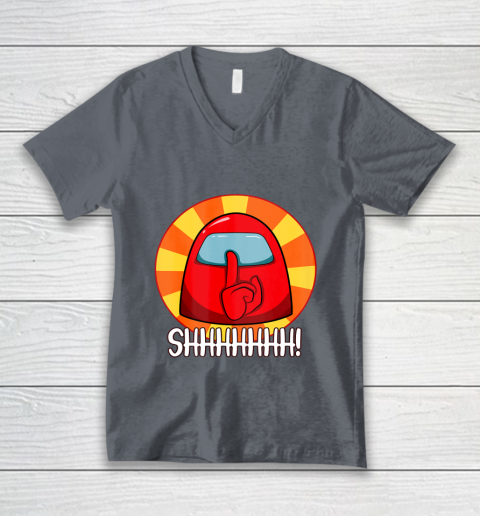 Among Us Game Shirt Cool Among Us shirt Crewmate or Impostor SHHHHHH V-Neck T-Shirt 4