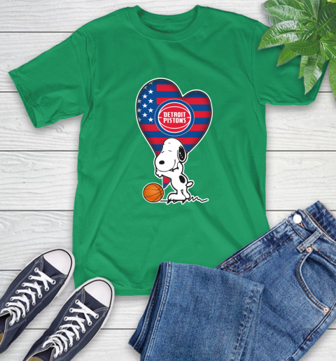 Detroit Pistons NBA Basketball The Peanuts Movie Adorable Snoopy T-Shirt 7