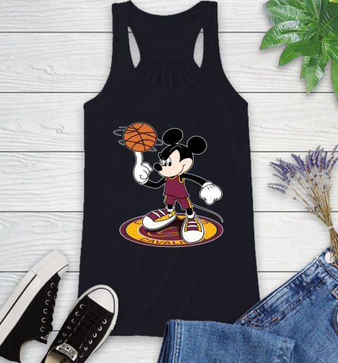 NBA Basketball Cleveland Cavaliers Cheerful Mickey Disney Shirt Racerback Tank 9