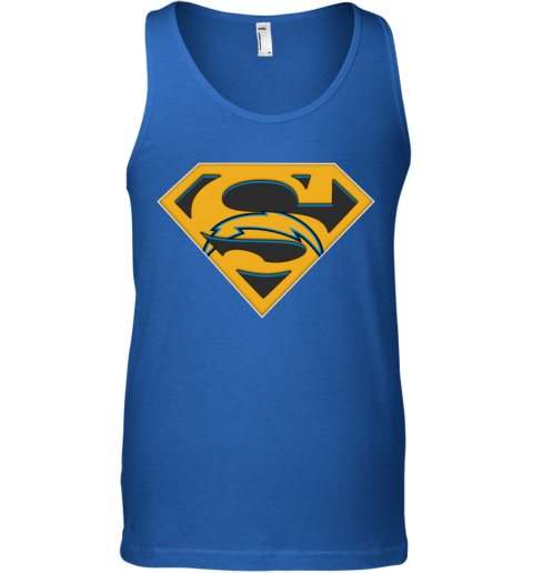 NFL Los Angeles Chargers LOGO Superman tjij nfl los angeles chargers logo superman unisex tank 17 front royal