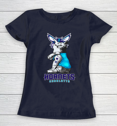 NBA Basketball My Cat Loves Charlotte Hornets Women's T-Shirt 2