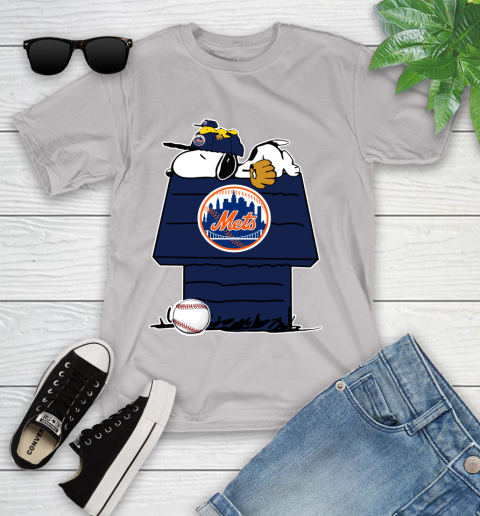 MLB New York Mets Snoopy Woodstock The Peanuts Movie Baseball T Shirt Youth T-Shirt 12