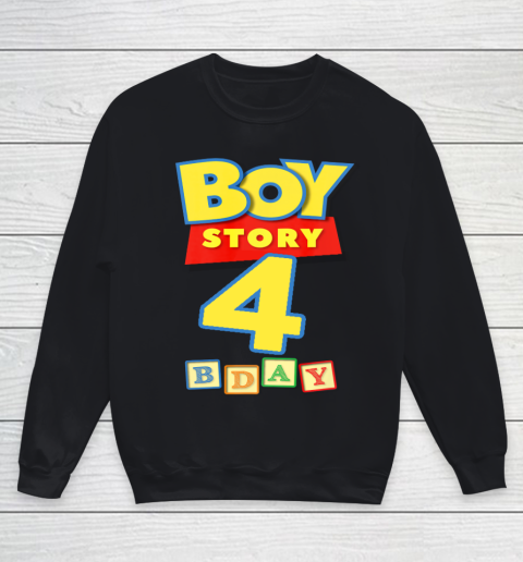 Toy Blocks Boy Story 4 Year Old Birthday Youth Sweatshirt