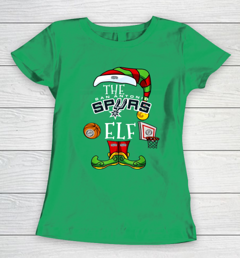 San Antonio Spurs Christmas ELF Funny NBA Women's T-Shirt 5