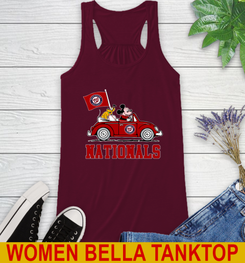 MLB Baseball Washington Nationals Pluto Mickey Driving Disney Shirt Racerback Tank 3