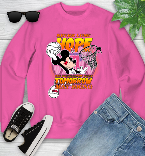 LA Clippers NBA Basketball Mickey Disney Never Lose Hope Youth Sweatshirt 6