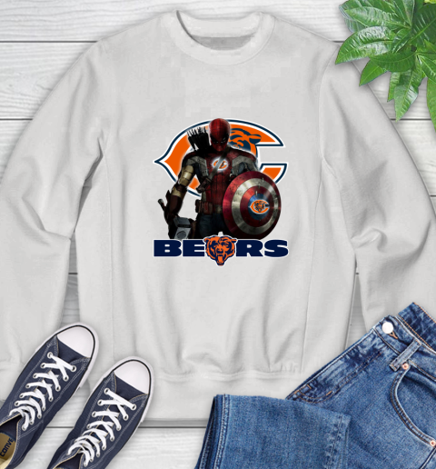 NFL Captain America Thor Spider Man Hawkeye Avengers Endgame Football Chicago Bears Sweatshirt