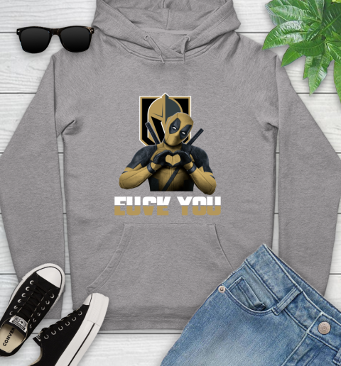 NHL Vegas Golden Knights Deadpool Love You Fuck You Hockey Sports Youth Hoodie 6