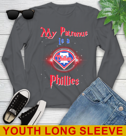 MLB Baseball Harry Potter My Patronus Is A Philadelphia Phillies Youth Long Sleeve 9