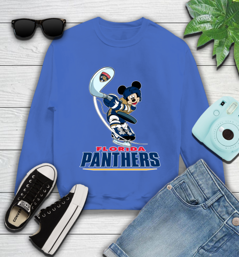 NHL Hockey Florida Panthers Cheerful Mickey Mouse Shirt Youth Sweatshirt 7