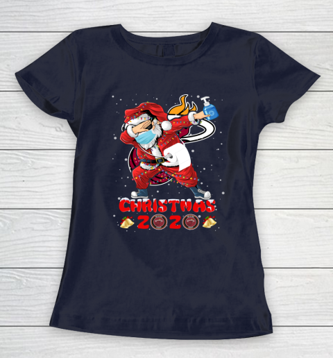 Miami Heat Funny Santa Claus Dabbing Christmas 2020 NBA Women's T-Shirt 2