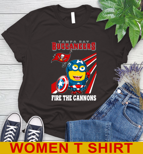 NFL Football Tampa Bay Buccaneers Captain America Marvel Avengers Minion Shirt Women's T-Shirt 9