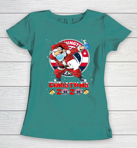 Washington Wizards Funny Santa Claus Dabbing Christmas 2020 NBA Women's T-Shirt 10
