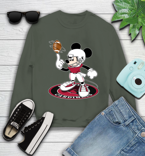 NFL Football Arizona Cardinals Cheerful Mickey Disney Shirt fish pond Youth Sweatshirt 9