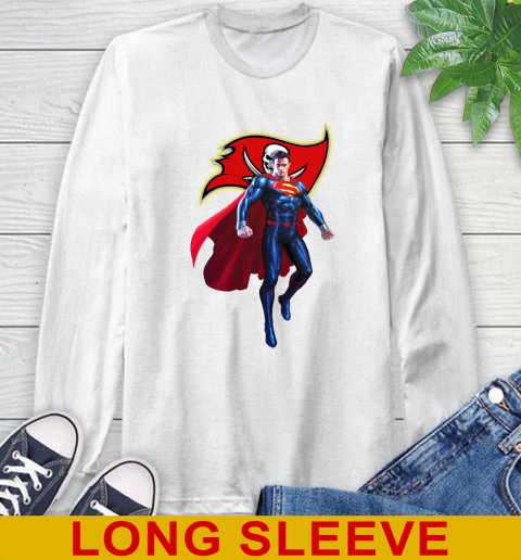 NFL Superman DC Sports Football Tampa Bay Buccaneers Long Sleeve T-Shirt