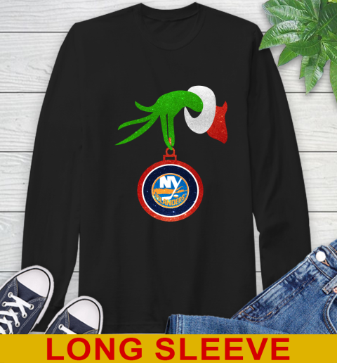 New York Islanders Grinch Merry Christmas NHL Hockey Long Sleeve T-Shirt 2