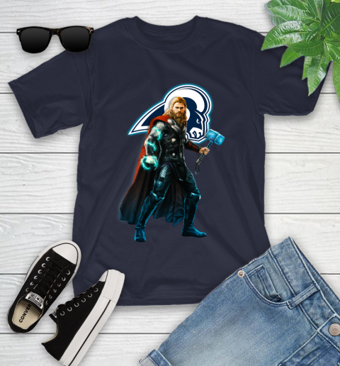 NFL Thor Avengers Endgame Football Los Angeles Rams Youth T-Shirt 3