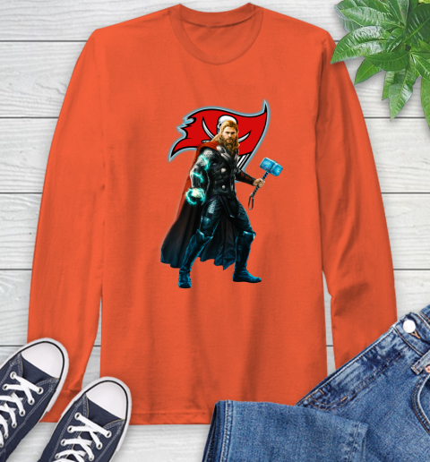NFL Thor Avengers Endgame Football Tampa Bay Buccaneers Long Sleeve T-Shirt 5