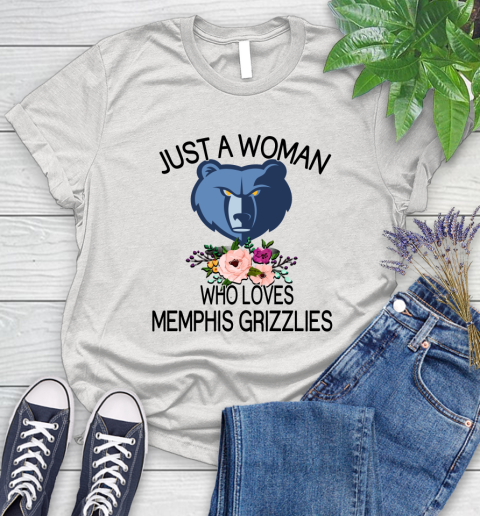 NBA Just A Woman Who Loves Memphis Grizzlies Basketball Sports Women's T-Shirt