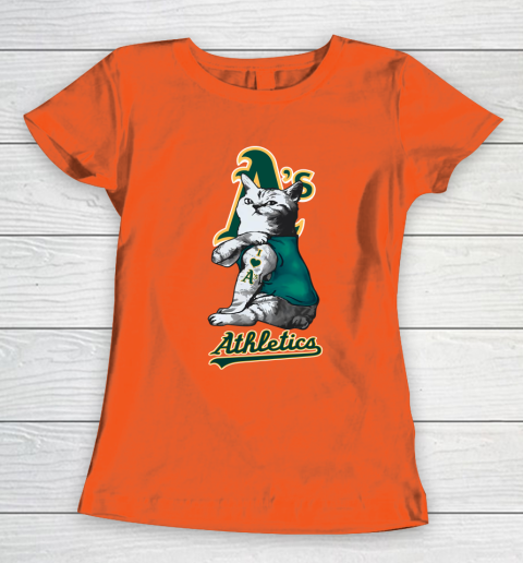 MLB Baseball My Cat Loves Oakland Athletics Women's T-Shirt 3