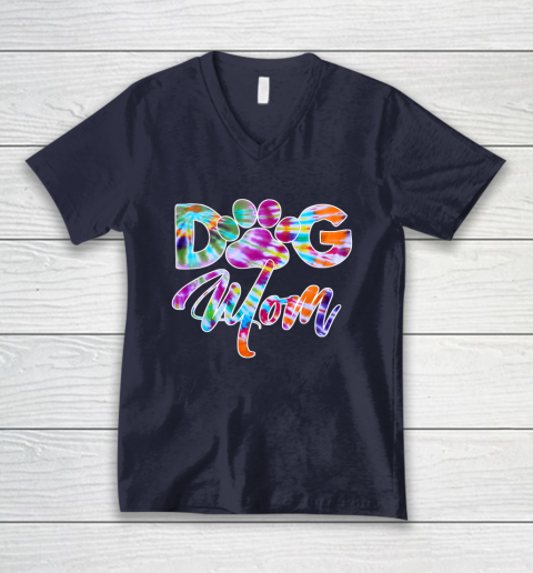 Dog Mom Shirt Tie Dye Dog Mom Apparel for Women Dog Lover Gifts Paw V-Neck T-Shirt 2