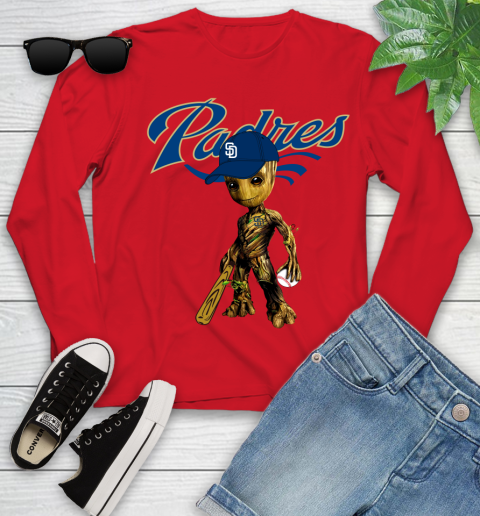 MLB San Diego Padres Groot Guardians Of The Galaxy Baseball Youth Long Sleeve 11