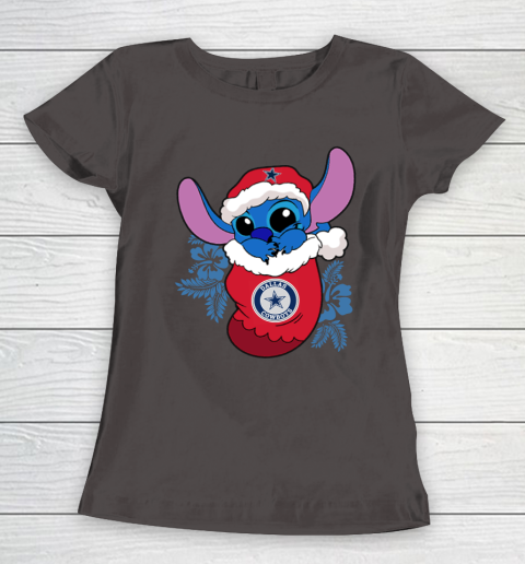 Dallas Cowboys Christmas Stitch In The Sock Funny Disney NFL Women's T-Shirt 8