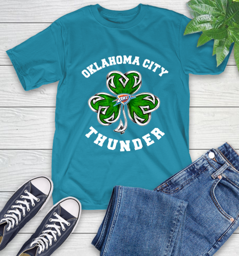 NBA Oklahoma City Thunder Three Leaf Clover St Patrick's Day Basketball Sports T-Shirt 9