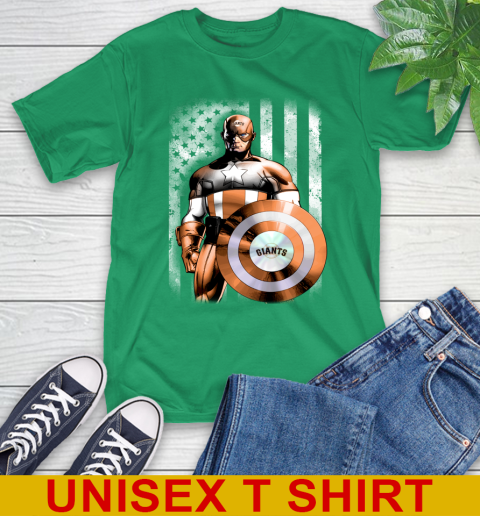 San Francisco Giants MLB Baseball Captain America Marvel Avengers American Flag Shirt T-Shirt 7
