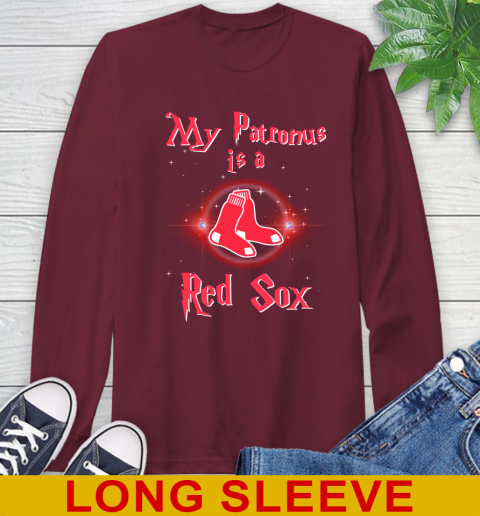 MLB Baseball Harry Potter My Patronus Is A Boston Red Sox Long Sleeve T-Shirt 7