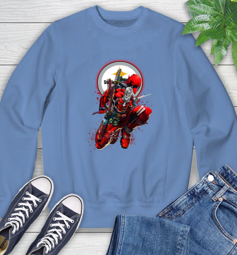 NFL Deadpool Marvel Comics Sports Football Pittsburgh Steelers Sweatshirt 11