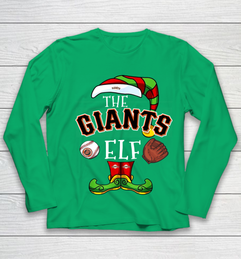 San Francisco Giants Christmas ELF Funny MLB Youth Long Sleeve 4