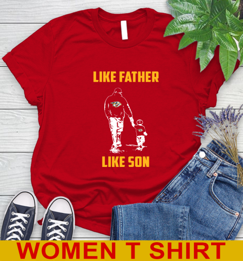 Nashville Predators NHL Hockey Like Father Like Son Sports Women's T-Shirt 11