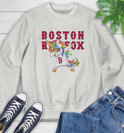 Boston Red Sox MLB Baseball Funny Unicorn Dabbing Sports Sweatshirt 5