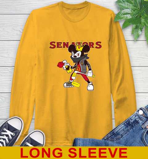 Ottawa Senators NHL Hockey Mickey Peace Sign Sports Long Sleeve T-Shirt 3