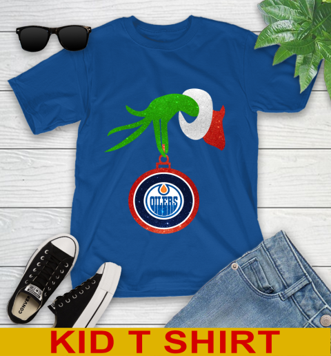 Edmonton Oilers Grinch Merry Christmas NHL Hockey Youth T-Shirt 9