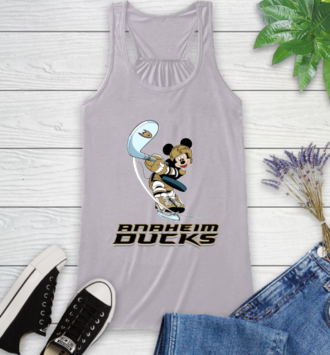 NHL Hockey Anaheim Ducks Cheerful Mickey Mouse Shirt Racerback Tank 5