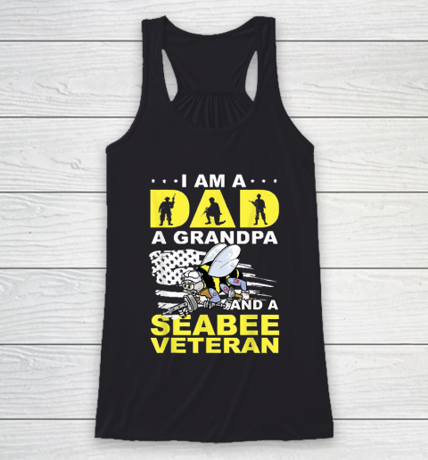 Grandpa Funny Gift Apparel  I'm A Dad A Grandpa And Navy Seabee Veteran Racerback Tank