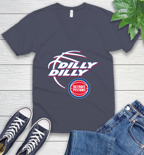 NBA Detroit Pistons Dilly Dilly Basketball Sports V-Neck T-Shirt 9