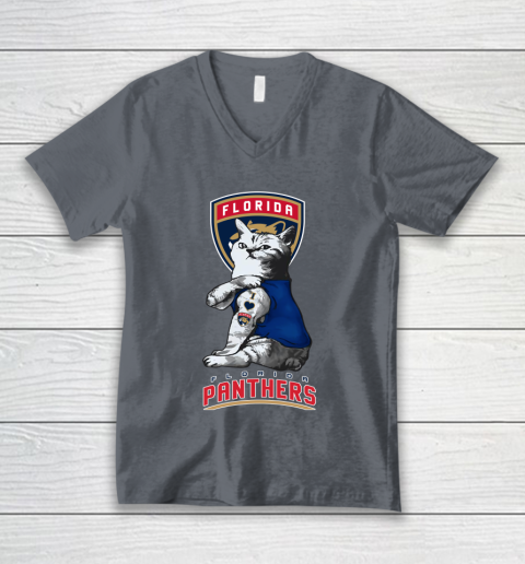 NHL My Cat Loves Florida Panthers Hockey V-Neck T-Shirt 4