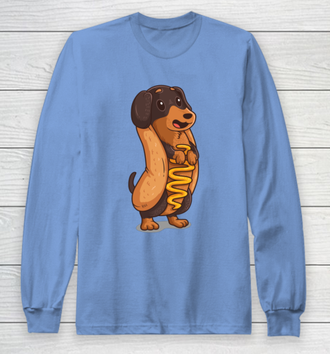 Wiener Dog Hotdog Bun Dachshund Funny Foodie Gift Hot Dog Long Sleeve T-Shirt 8