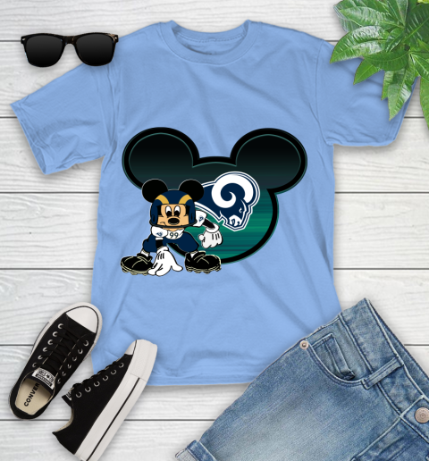 NFL Los Angeles Rams Mickey Mouse Disney Football T Shirt Youth T-Shirt 11