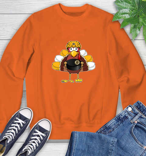 Boston Bruins Turkey Thanksgiving Day Sweatshirt 4