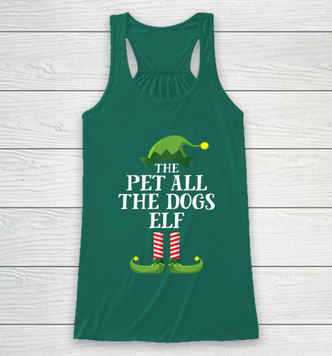 Pet All The Dogs Elf Matching Family Group Christmas Pajama Racerback Tank 5