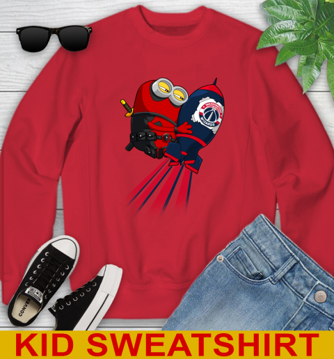 NBA Basketball Washington Wizards Deadpool Minion Marvel Shirt Youth Sweatshirt 7