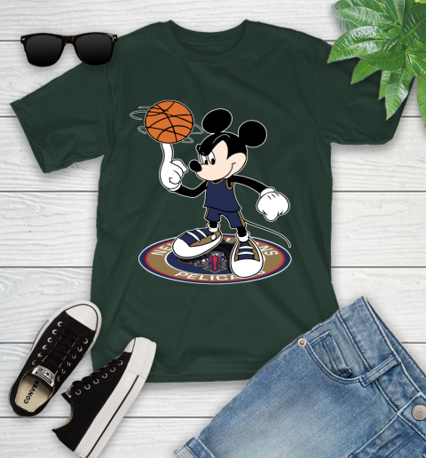 NBA Basketball New Orleans Pelicans Cheerful Mickey Disney Shirt Youth T-Shirt 5