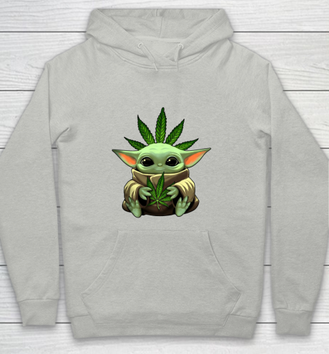 Baby Yoda Hug Marijuana Canabis Youth Hoodie 2