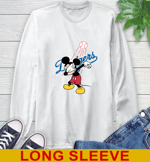 Los Angeles Dodgers MLB Baseball Dabbing Mickey Disney Sports Long Sleeve T-Shirt
