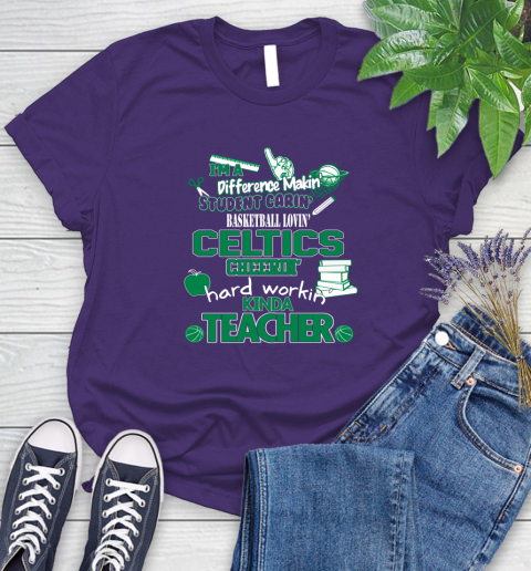 Boston Celtics NBA I'm A Difference Making Student Caring Basketball Loving Kinda Teacher Women's T-Shirt 4