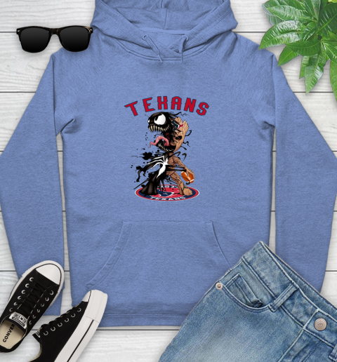 NFL Houston Texans Football Venom Groot Guardians Of The Galaxy Youth Hoodie 12